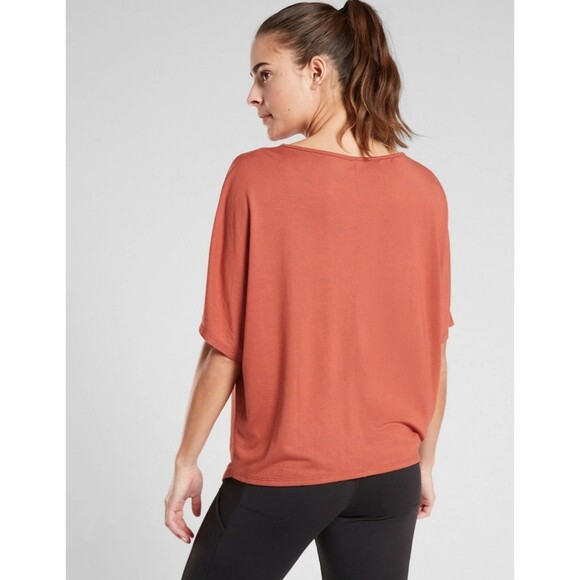 NWOT Athleta Dolman Tee Burnt Orange Size Small S Oversized Short Sleeve - Picture 3 of 6